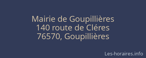 Mairie de Goupillières