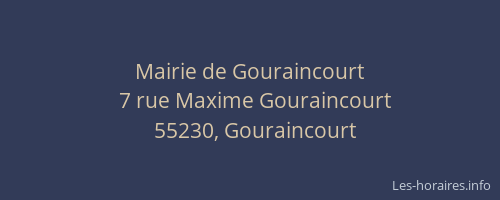 Mairie de Gouraincourt