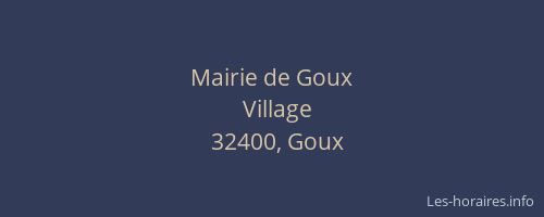 Mairie de Goux