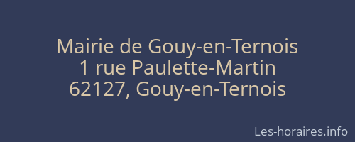 Mairie de Gouy-en-Ternois