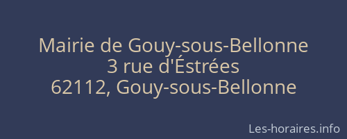 Mairie de Gouy-sous-Bellonne