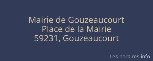 Mairie de Gouzeaucourt