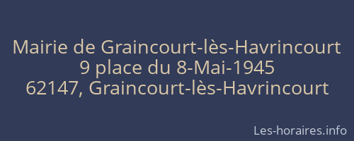 Mairie de Graincourt-lès-Havrincourt