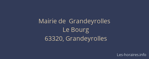 Mairie de  Grandeyrolles