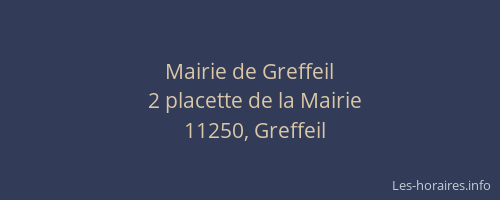 Mairie de Greffeil