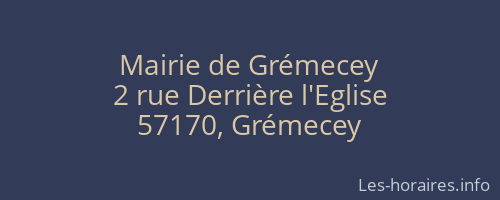 Mairie de Grémecey