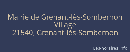 Mairie de Grenant-lès-Sombernon
