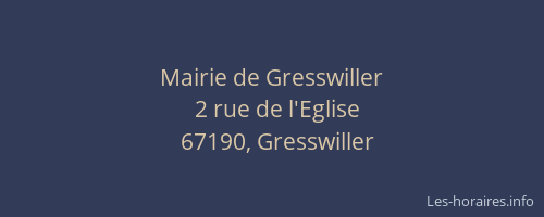 Mairie de Gresswiller