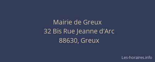 Mairie de Greux