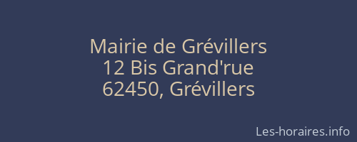 Mairie de Grévillers