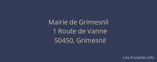 Mairie de Grimesnil