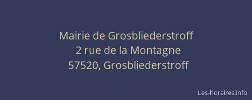 Mairie de Grosbliederstroff