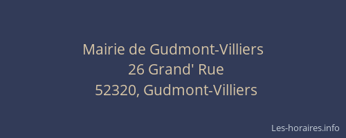 Mairie de Gudmont-Villiers