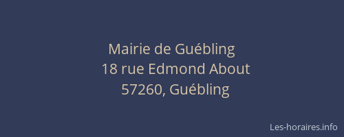 Mairie de Gu&eacute;bling