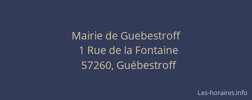 Mairie de Guebestroff