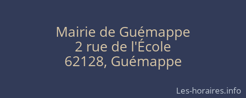 Mairie de Guémappe