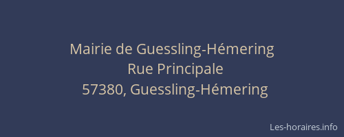 Mairie de Guessling-Hémering