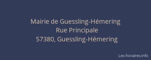 Mairie de Guessling-H&eacute;mering