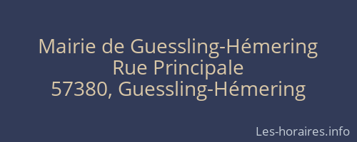 Mairie de Guessling-Hémering