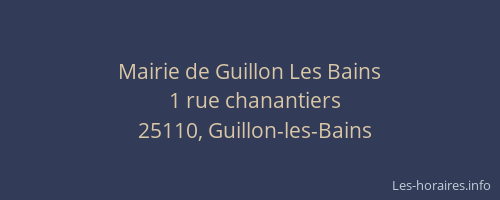 Mairie de Guillon Les Bains