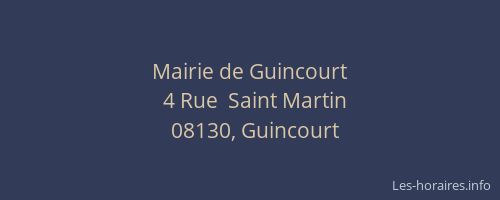Mairie de Guincourt