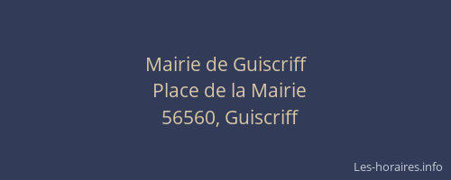 Mairie de Guiscriff