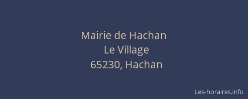 Mairie de Hachan
