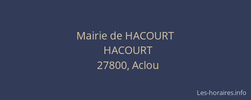 Mairie de HACOURT