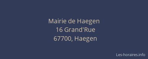 Mairie de Haegen