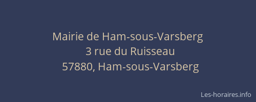 Mairie de Ham-sous-Varsberg