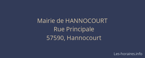 Mairie de HANNOCOURT