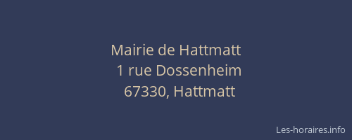 Mairie de Hattmatt