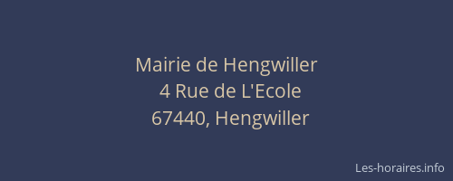 Mairie de Hengwiller