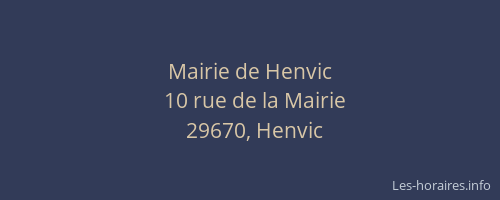 Mairie de Henvic