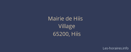 Mairie de Hiis