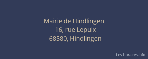 Mairie de Hindlingen