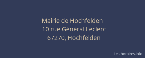 Mairie de Hochfelden