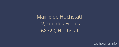 Mairie de Hochstatt