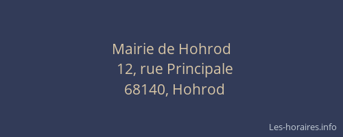 Mairie de Hohrod