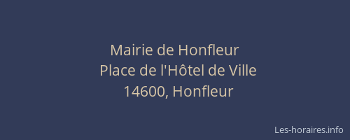 Mairie de Honfleur