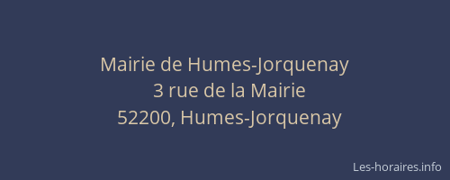 Mairie de Humes-Jorquenay