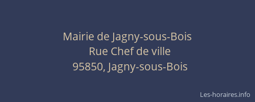 Mairie de Jagny-sous-Bois