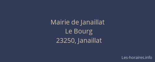 Mairie de Janaillat