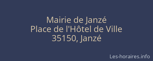 Mairie de Janzé