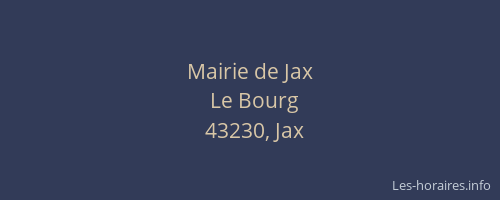 Mairie de Jax