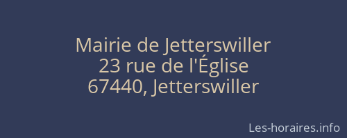 Mairie de Jetterswiller