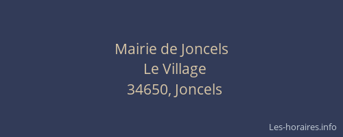 Mairie de Joncels