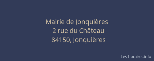 Mairie de Jonqui&egrave;res