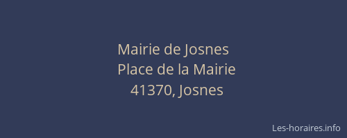 Mairie de Josnes