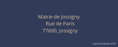 Mairie de Jossigny